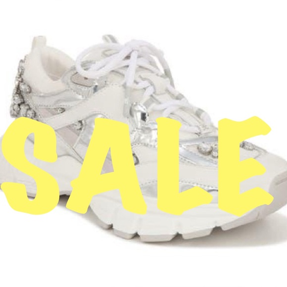 Sam Edelman Pyper Gym Sneaker (Women) White and Silver Embellished - Picture 6 of 6